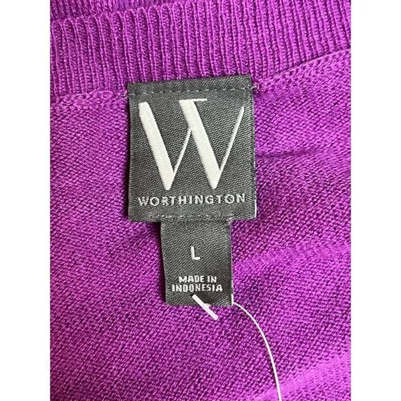 NWT Worthington Purple Pullover Sweater Large - Picture 5 of 6